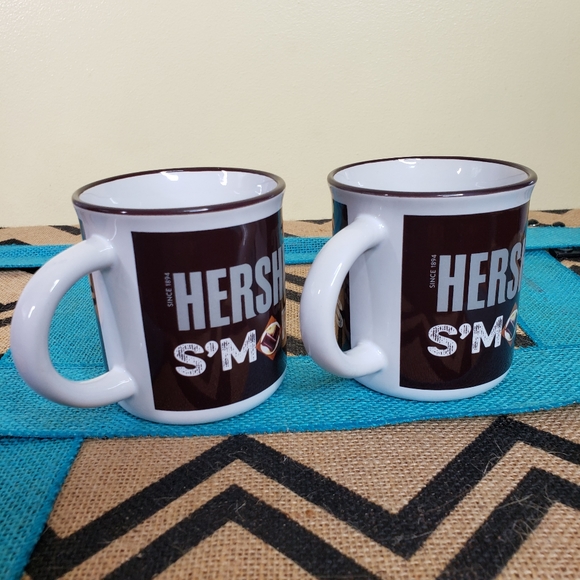 HERSHEY'S S'MORES CUPS MUGS Cups SET OF 2 Pair Collectible Kitchen Decor - Picture 3 of 9